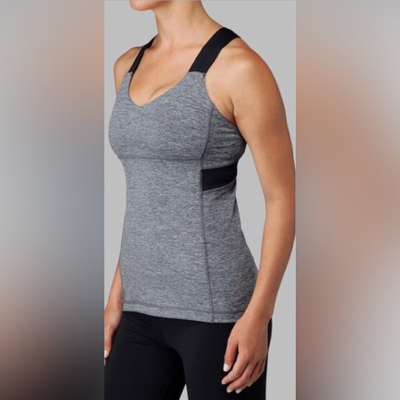Rare Lululemon Push Ur Limits Tank Heathered Grey / Black - Picture 2 of 8
